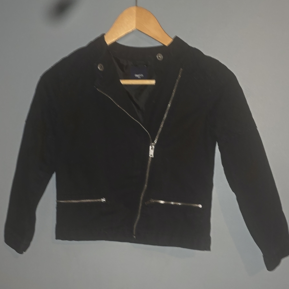 GAP Kids Black Jean Jacket with Zipper Accents
